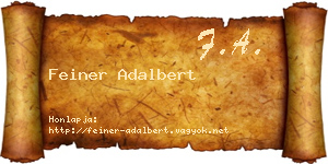 Feiner Adalbert névjegykártya